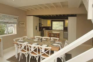 Dining table and kitchen